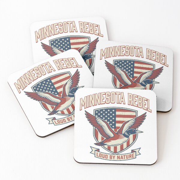 Item preview, Minnesota Rebel - Loud By Nature - Patriotic Loon & USA Flag Shield designed and sold by The Grumpy Pet Club.
