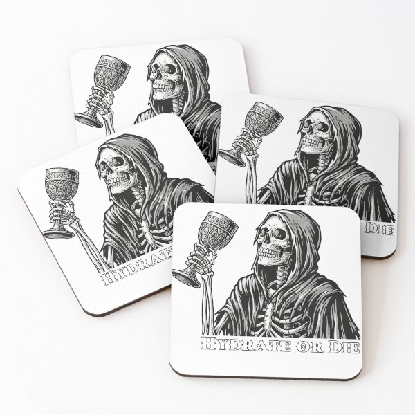 Item preview, Hydrate or Die Grim Reaper Drinking Water designed and sold by TeeARTHY.