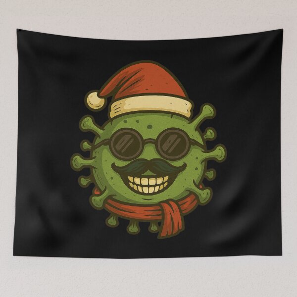 Item preview, Virus With Santa Hat And Mustache designed and sold by Virelo.