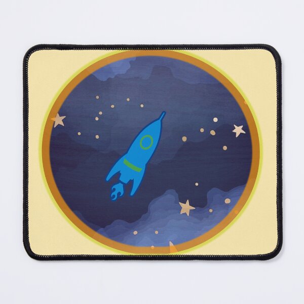 Item preview, Blue Rocket Ship Space Adventure Art designed and sold by 3DDesignSpot.