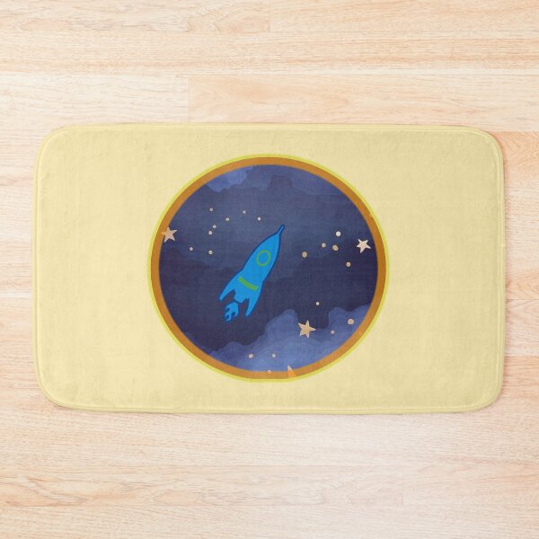 Item preview, Blue Rocket Ship Space Adventure Art designed and sold by 3DDesignSpot.