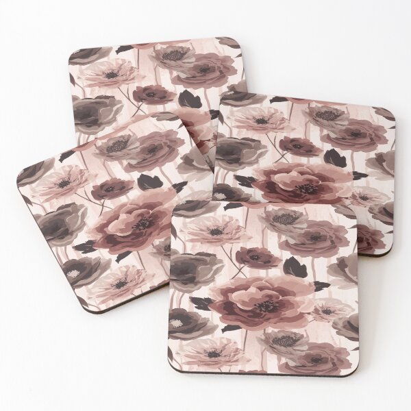 Item preview, Abstract Floral Silhouette Pattern in Pale Rose and Stone designed and sold by mari0n980.