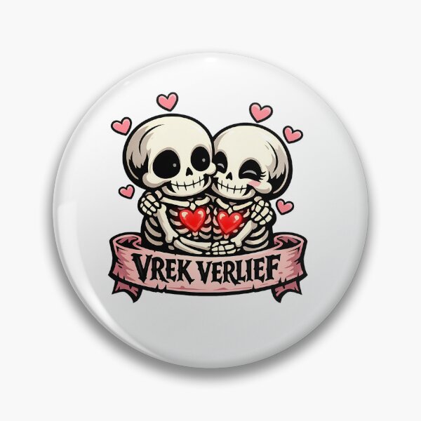 Item preview, Vrek Verlief Skeleton Couple Afrikaans Valentine Spooky Love designed and sold by MukuMint.