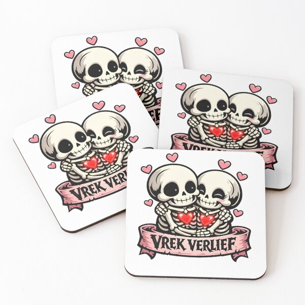 Item preview, Vrek Verlief Skeleton Couple Afrikaans Valentine Spooky Love designed and sold by MukuMint.