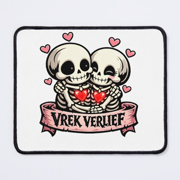 Item preview, Vrek Verlief Skeleton Couple Afrikaans Valentine Spooky Love designed and sold by MukuMint.