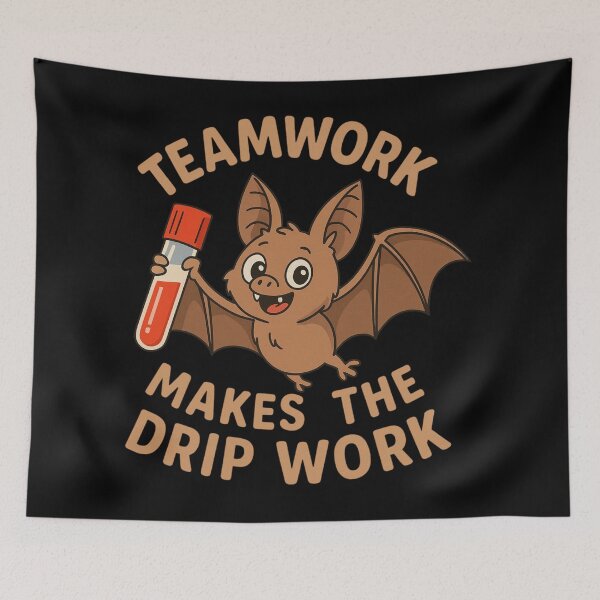 Item preview, Cute Phlebotomy Bat Teamwork Makes Every Drip Work designed and sold by Virelo.