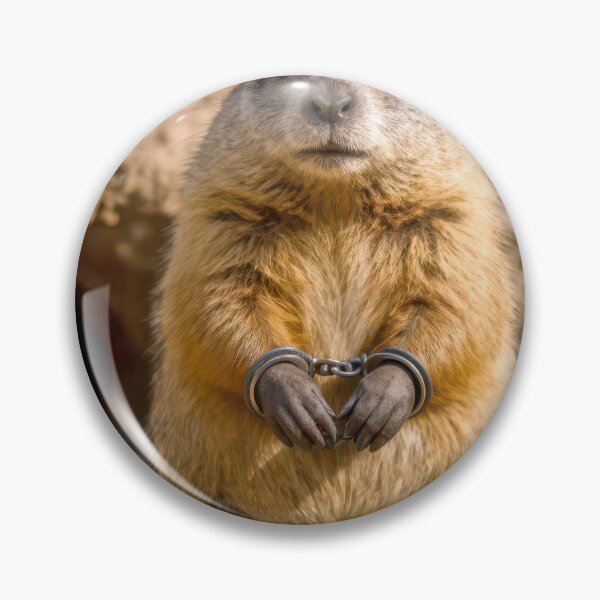 Item preview, Groundhog Wearing Handcuffs designed and sold by Maria Dryfhout.