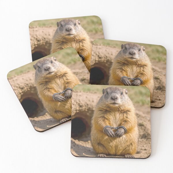 Item preview, Groundhog Wearing Handcuffs designed and sold by Maria Dryfhout.