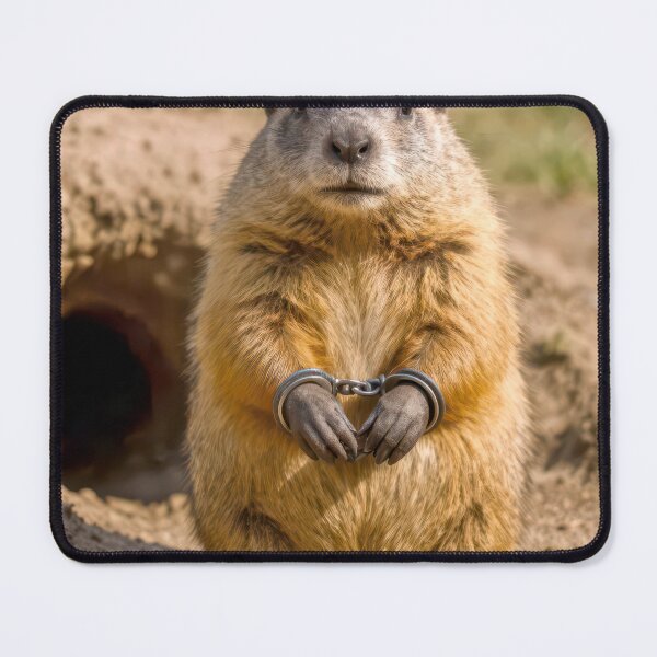 Item preview, Groundhog Wearing Handcuffs designed and sold by Maria Dryfhout.