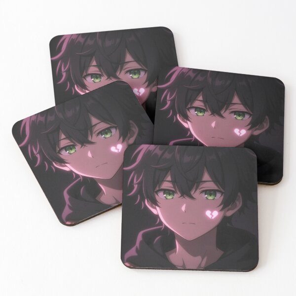 Item preview, KAIRO Silent Heartbreak – Dark Anime Boy with Broken Heart Glow designed and sold by Brightstudio00.