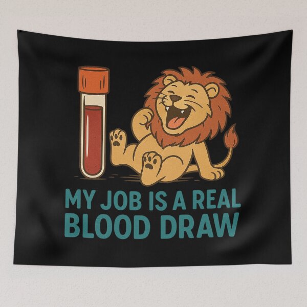 Item preview, Funny Phlebotomy Job Joke Lion Blood Draw Design designed and sold by Virelo.