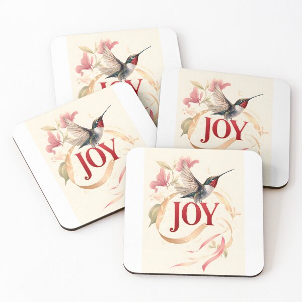 Item preview, Joy – Hummingbird Floral Art with Inspirational Typography designed and sold by innerfaith.