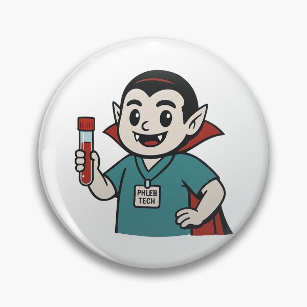 Item preview, Cute Vampire Phlebotomist Cartoon Design For Blood Technicians designed and sold by Virelo.