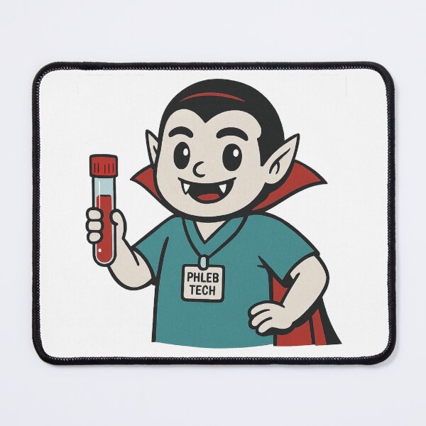 Item preview, Cute Vampire Phlebotomist Cartoon Design For Blood Technicians designed and sold by Virelo.