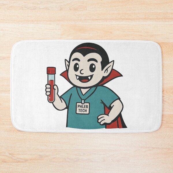 Item preview, Cute Vampire Phlebotomist Cartoon Design For Blood Technicians designed and sold by Virelo.