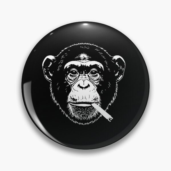 Item preview, Chimpanzee Smoking Cigarette Black and White Gritty Illustration designed and sold by JEFDodsonArt.