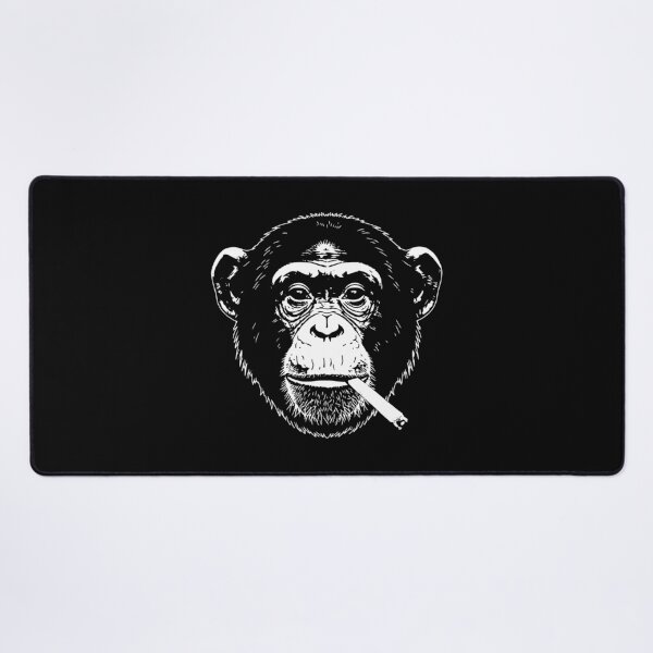 Item preview, Chimpanzee Smoking Cigarette Black and White Gritty Illustration designed and sold by JEFDodsonArt.