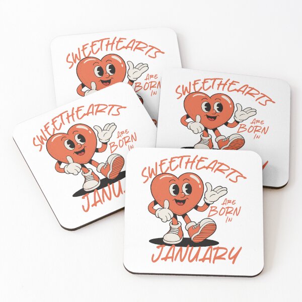 Item preview, Sweethearts Are Born in January – Cute Retro Heart Birthday Design designed and sold by TipTop GFX.