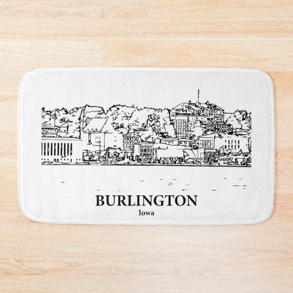 Item preview, Burlington IA - Ink Cityscape Illustration designed and sold by Lakeric Cityscapes.