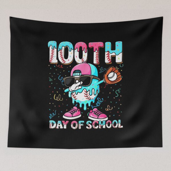 Item preview, 100TH DAY OF SCHOOL Funny Baseball Ice Cream Drip Dabbing designed and sold by miaa-artistshop.