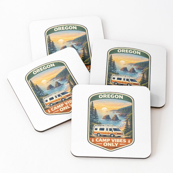 Item preview, Oregon Camp Vibes Only – Pacific Coast Road Trip Camper Badge designed and sold by Purdiole-art.