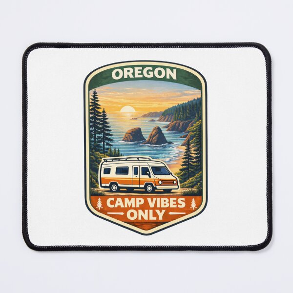 Item preview, Oregon Camp Vibes Only – Pacific Coast Road Trip Camper Badge designed and sold by Purdiole-art.