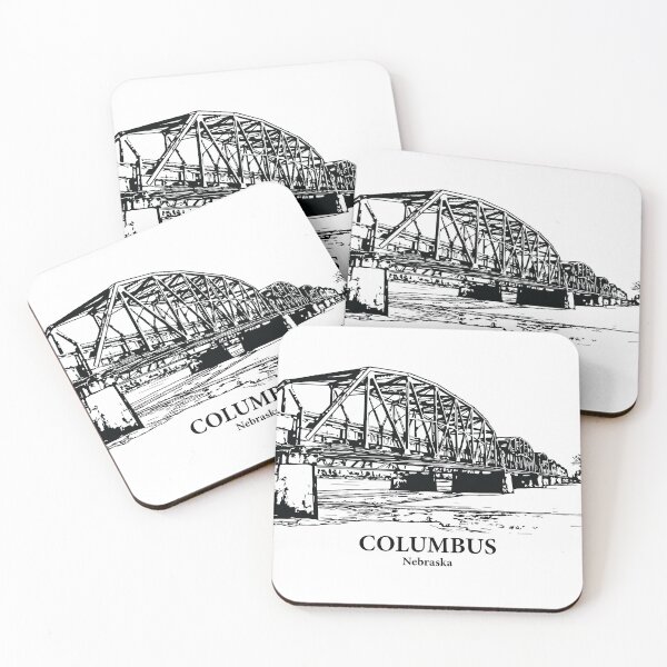 Item preview, Columbus NE - Ink Cityscape Illustration designed and sold by Lakeric Cityscapes.
