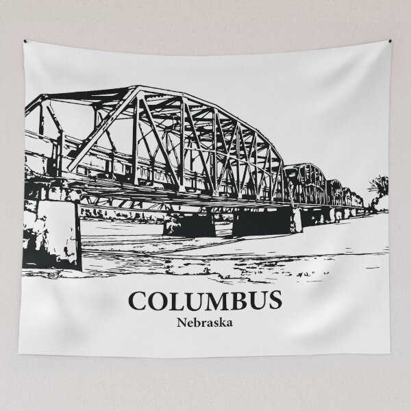 Item preview, Columbus NE - Ink Cityscape Illustration designed and sold by Lakeric Cityscapes.