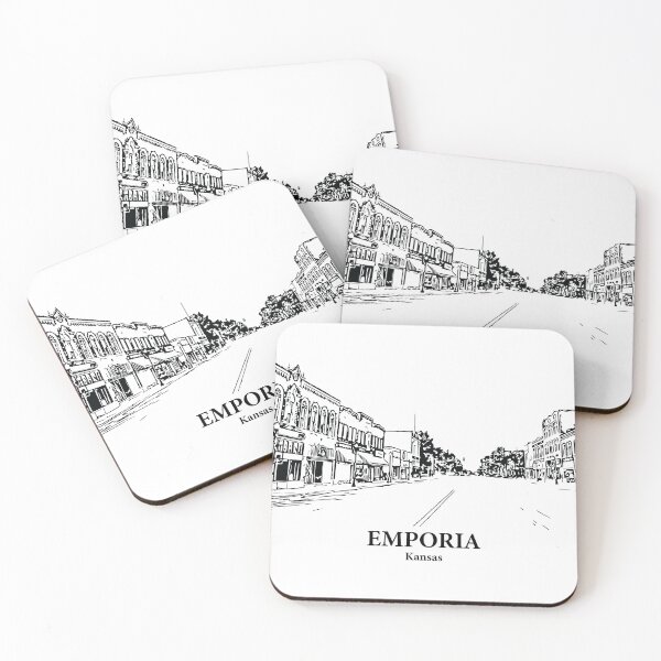 Item preview, Emporia KS - Ink Cityscape Illustration designed and sold by Lakeric Cityscapes.