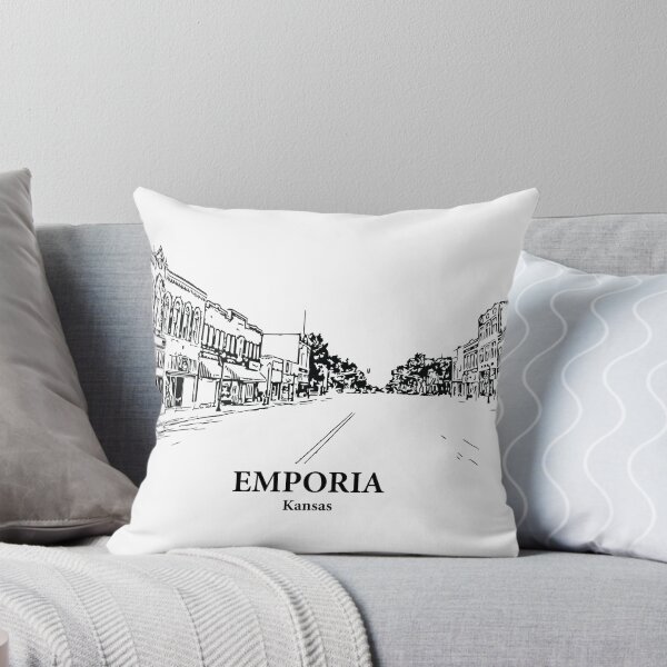 Item preview, Emporia KS - Ink Cityscape Illustration designed and sold by Lakeric.