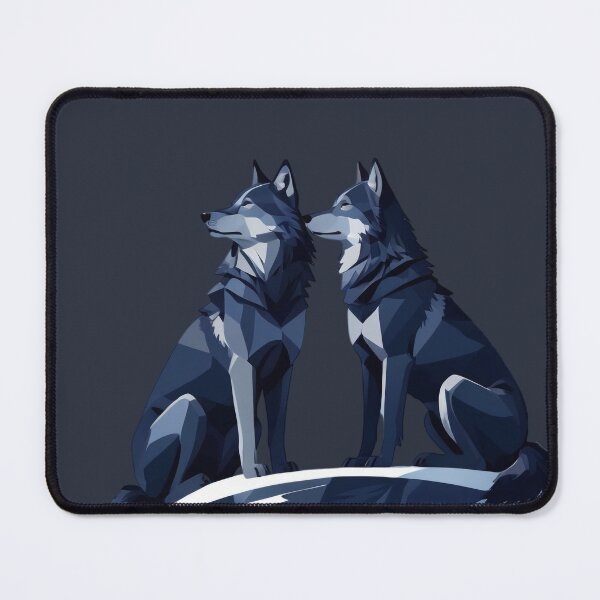 Item preview, Majestic Wolf Couple Wild Spirit Illustration Art designed and sold by CANDO ART STORE.