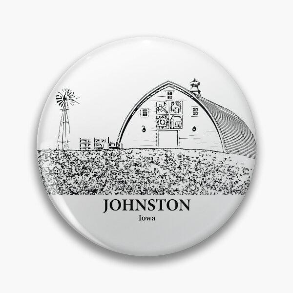 Item preview, Johnston IA - Ink Cityscape Illustration designed and sold by Lakeric Cityscapes.