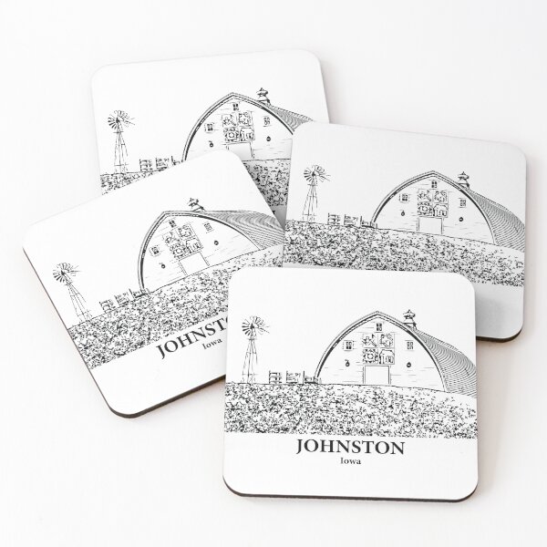 Item preview, Johnston IA - Ink Cityscape Illustration designed and sold by Lakeric Cityscapes.