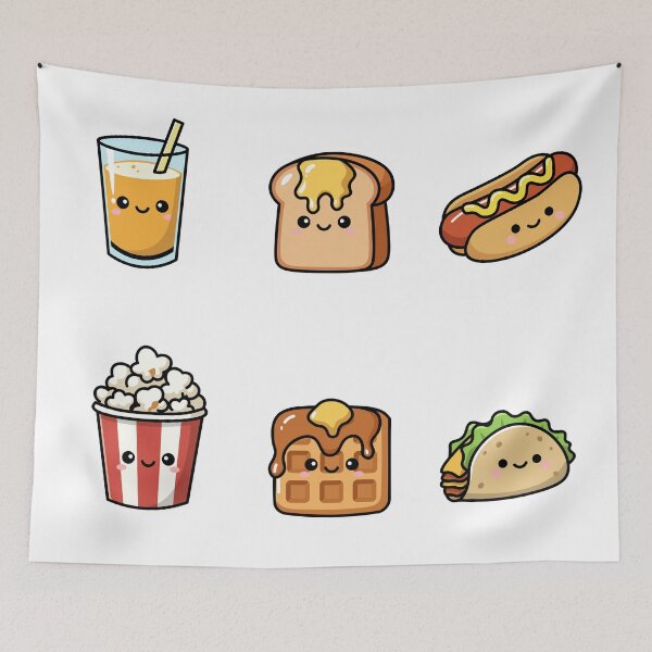 Item preview, Cute Kawaii Food Friends Collection - Adorable Cartoon Snacks Set designed and sold by RyanBelandres.