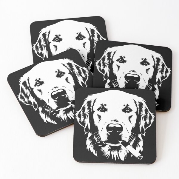 Item preview, Dog Smoking Cigarette Black and White Gritty Illustration designed and sold by JEFDodsonArt.