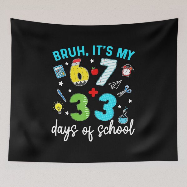 Item preview, BRUH IT’S MY 67+33 DAYS OF SCHOOL Funny 100th Day Meme Design designed and sold by gladysenglish.