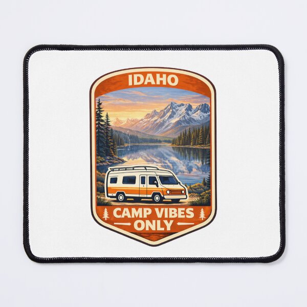 Item preview, Idaho Camp Vibes Only – Mountain Lake Road Trip Camper Badge designed and sold by Purdiole-art.