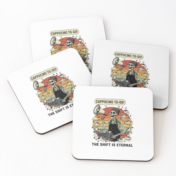 Item preview, Eternal Shift Barista Skeleton - Cappuccino To-Go designed and sold by Appolishop.