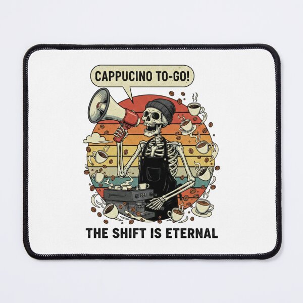 Item preview, Eternal Shift Barista Skeleton - Cappuccino To-Go designed and sold by Appolishop.