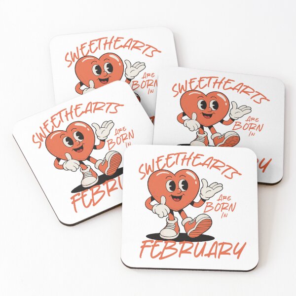 Item preview, Sweethearts Are Born in February – Cute Retro Heart Birthday Design designed and sold by TipTop GFX.