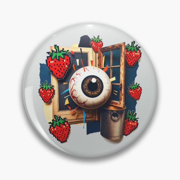Item preview, Surreal Eyeball and Pixel Strawberry Collage designed and sold by SplashTastic.