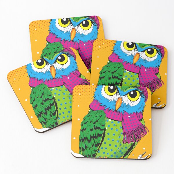 Item preview, Colorful Owl in a Winter Hat and Scarf Illustration designed and sold by Artessie.