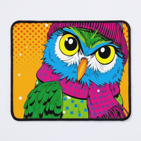 Item preview, Colorful Owl in a Winter Hat and Scarf Illustration designed and sold by Artessie.