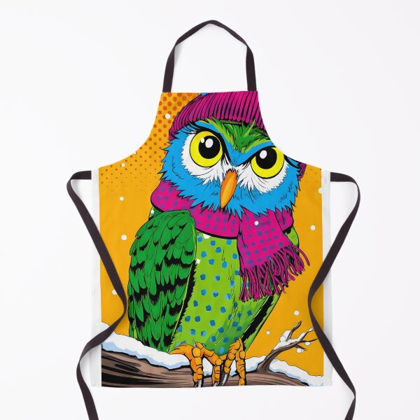 Item preview, Colorful Owl in a Winter Hat and Scarf Illustration designed and sold by Artessie.