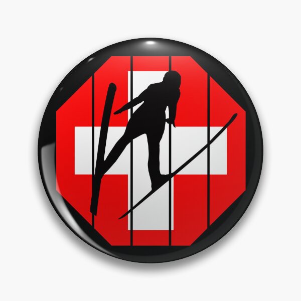 Item preview, Ski jumping Switzerland flag Swiss designed and sold by Carl's Clothing.