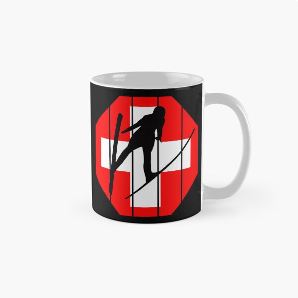 Item preview, Ski jumping Switzerland flag Swiss designed and sold by Carl's Clothing.