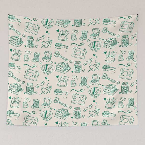 Item preview, Cute Sewing & Craft Doodles Illustration designed and sold by MakitoDesign.