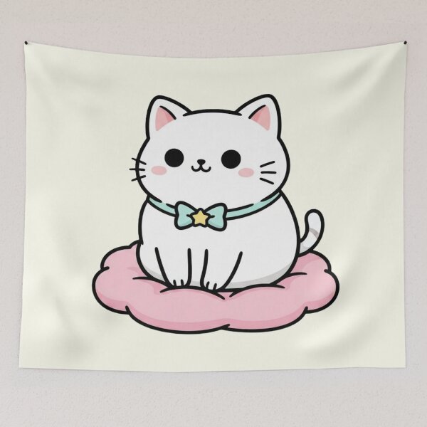 Item preview, Kawaii Valentines Day Cat Pillow Aesthetic Bundle designed and sold by arup7980.