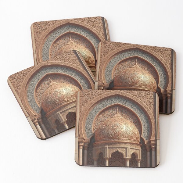 Item preview, Ornate Islamic Dome with Intricate Arabesque Arch and Golden Details designed and sold by D-Islamic.