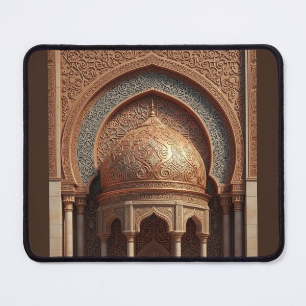 Item preview, Ornate Islamic Dome with Intricate Arabesque Arch and Golden Details designed and sold by D-Islamic.